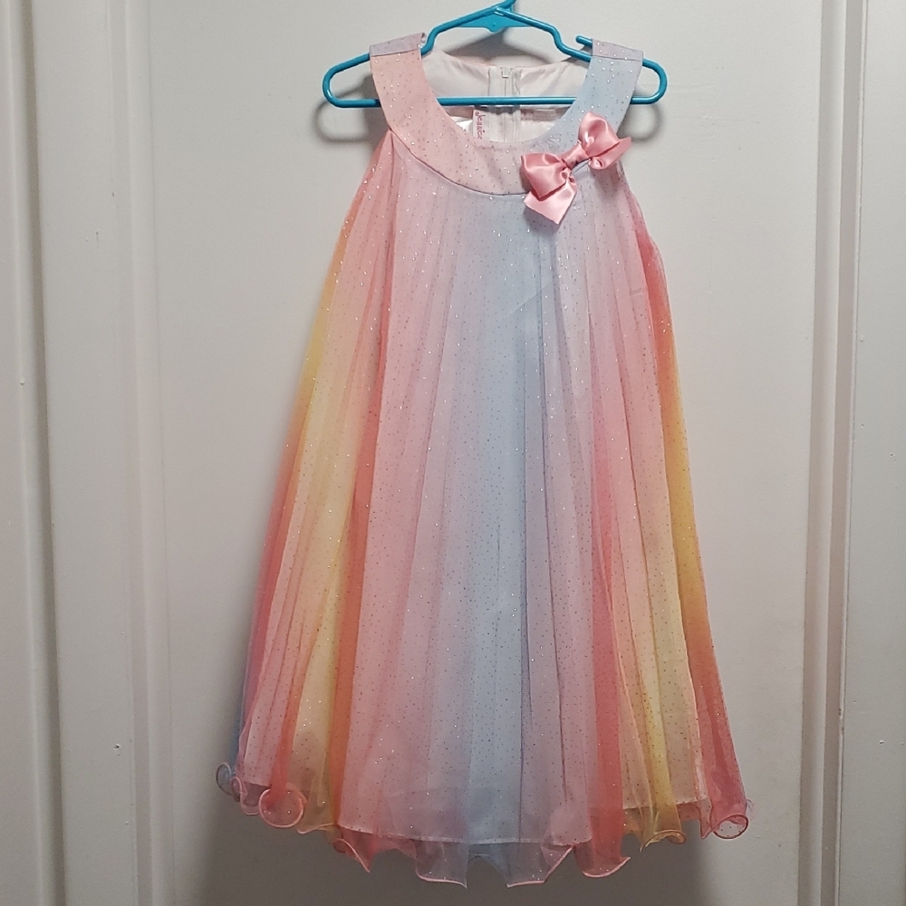 Rainbow Pastel Dress with Bow